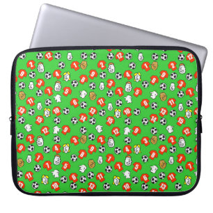 Voetballen, Rode Shirts, & Fans Laptop Sleeve