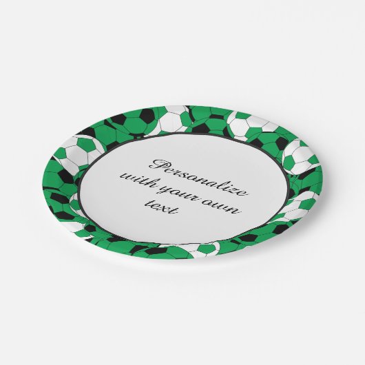 voetballen spelers | DIY-tekst | Groen Papieren Bordje (Gekanteld)