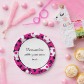 voetballen spelers | DIY-tekst | Roze warmroze Papieren Bordje (Feest)