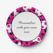 voetballen spelers | DIY-tekst | Roze warmroze Papieren Bordje (Voorkant)