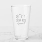 Voetballen sport Birthday print eigen naam Glas (Achterkant)