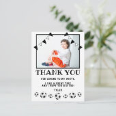 Voetballen Sport Foto Birthday Hartelijk dank Briefkaart (Staand voorkant)