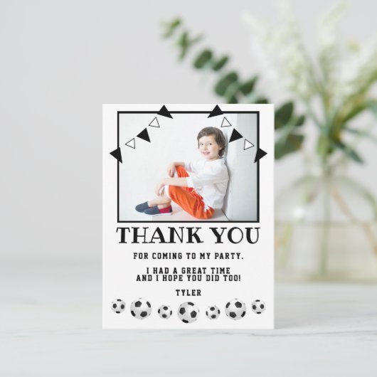 Voetballen Sport Foto Birthday Hartelijk dank Briefkaart (Staand voorkant)