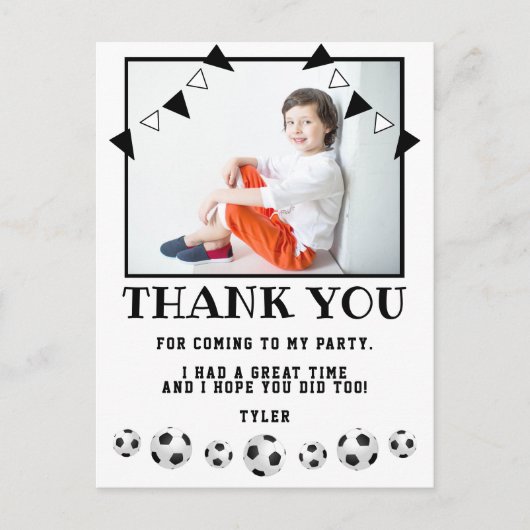 Voetballen Sport Foto Birthday Hartelijk dank Briefkaart (Voorkant)
