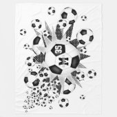 voetballen sterren meisjes aangepaste sportkamer d fleece deken (Voorkant)