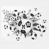 voetballen sterren meisjes aangepaste sportkamer d fleece deken (Voorkant (Horizontaal))