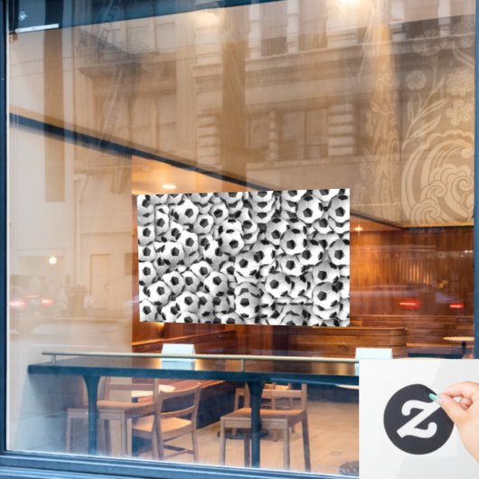 Voetballen Venster Cling Raamsticker (Cafe Raam)