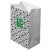Voetballen White Black Aangepast aantal poorten Medium Cadeauzakje (Achterkant Gekanteld)