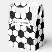 Voetballen Zwart en Wit Custom Name Bedankdoosjes (Geopend)