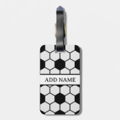 Voetballen Zwart-wit Custom Bagagelabel (Achterkant verticaal)