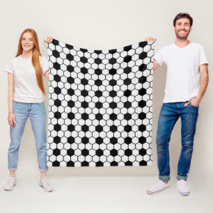 Voetballen Zwart-wit Custom Fleece Deken