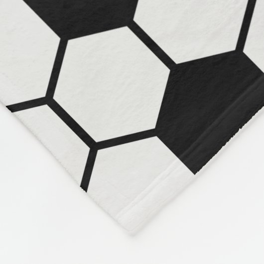 Voetballen Zwart-wit Custom Fleece Deken (Hoek)