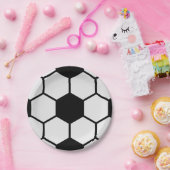 Voetballen Zwart-wit Custom Papieren Bordje (Feest)