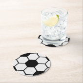 Voetballen Zwart-wit Custom Ronde Kartonnen Onderzetter (Insitu)