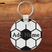Voetballen Zwart-wit Custom Sleutelhanger (Achterkant)
