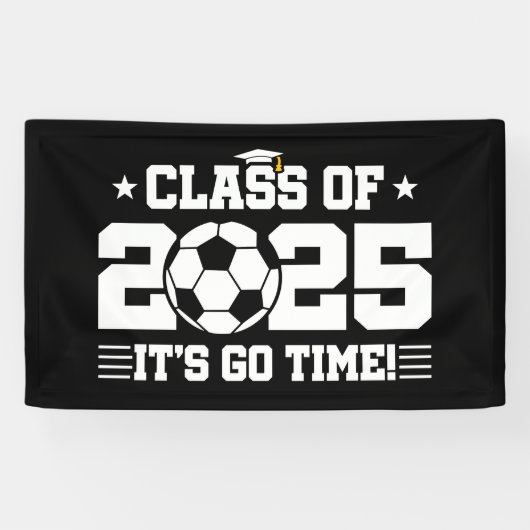 Voetballer Afstuderen Klasse van 2025 Senior Spandoek (Horizontaal)