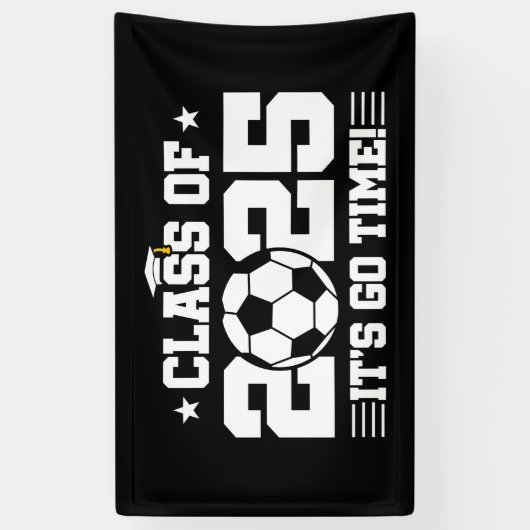Voetballer Afstuderen Klasse van 2025 Senior Spandoek (Verticaal)