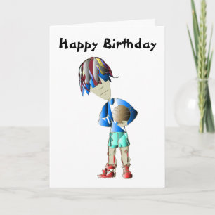 Voetballer Art Birthday Wenskaart Kaart