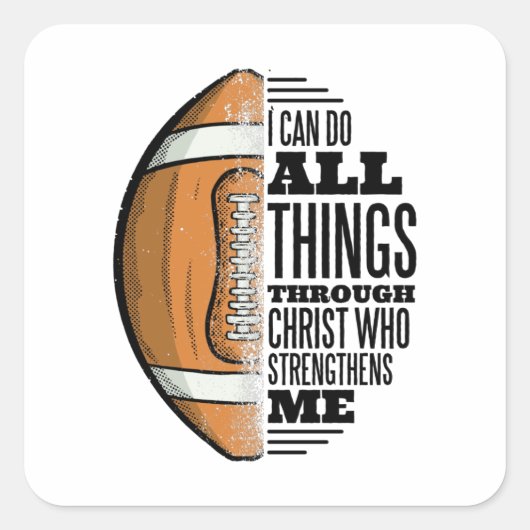 Voetballer Christus Geloof Jezus Vierkante Sticker (Voorkant)