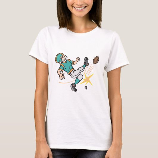 voetballer die aftrap doet t-shirt (Voorkant)