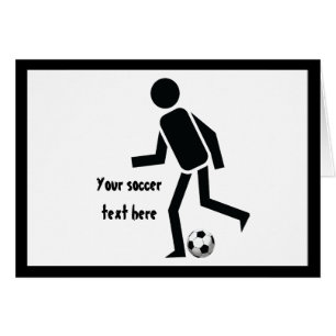 Voetballer en bal aangepaste kaart