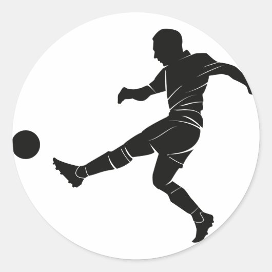 Voetballer Football Sport Ball Game Kick Ronde Sticker (Voorkant)
