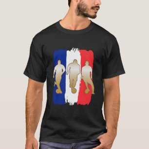 Voetballer Frankrijk Vlag Voetbal T-shirt