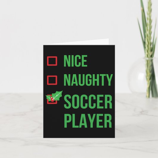 Voetballer Funny Pajama Kerstmis Kaart (Voorkant)
