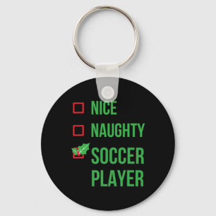 Voetballer Funny Pajama Kerstmis Sleutelhanger