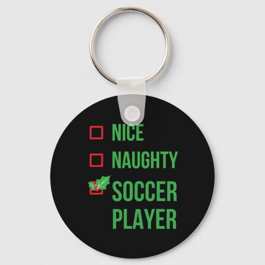 Voetballer Funny Pajama Kerstmis Sleutelhanger (Voorkant)