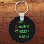 Voetballer Funny Pajama Kerstmis Sleutelhanger (Voorkant)