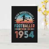 Voetballer geboren in 1954 Voetbal 70e verjaardag Kaart (Gele Bloem)