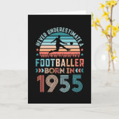 Voetballer geboren in 1955 Voetbal 70e Verjaardag  Kaart (Gele Bloem)
