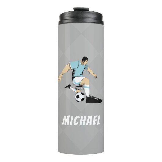 Voetballer gepersonaliseerde moderne stijlvolle tr thermosbeker (Voorkant)