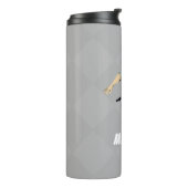 Voetballer gepersonaliseerde moderne stijlvolle tr thermosbeker (Gedraaid links)