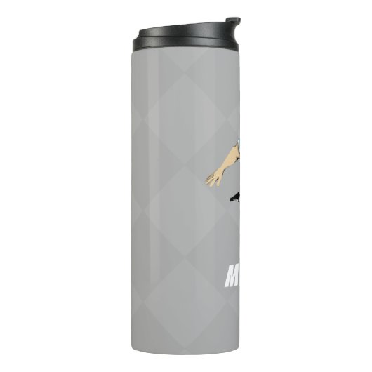 Voetballer gepersonaliseerde moderne stijlvolle tr thermosbeker (Gedraaid links)