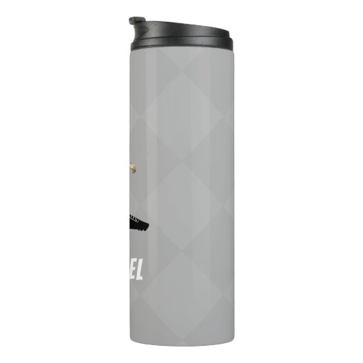 Voetballer gepersonaliseerde moderne stijlvolle tr thermosbeker (Geroteerd rechts)
