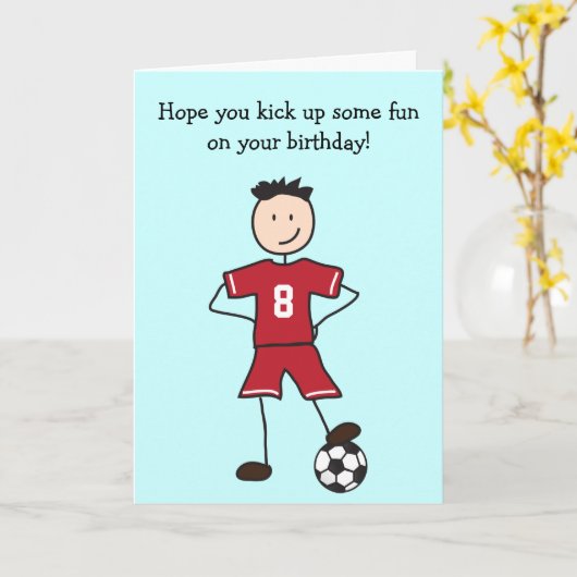 Voetballer Happy Birthday Kaart (Gele Bloem)