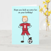 Voetballer Happy Birthday Kaart (Gele Bloem)