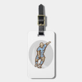  Voetballer Illustratie Retro Football Bagagelabel (Voorkant verticaal)