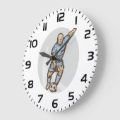  Voetballer Illustratie Retro Football Grote Klok (Hoek)