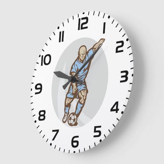  Voetballer Illustratie Retro Football Grote Klok (Hoek)