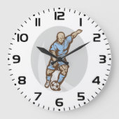  Voetballer Illustratie Retro Football Grote Klok (Voorkant)
