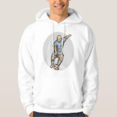  Voetballer Illustratie Retro Football Hoodie (Voorkant)
