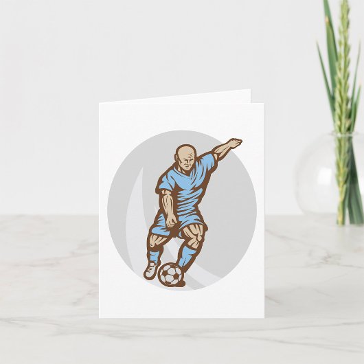 Voetballer Illustratie Retro Football Kaart