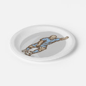  Voetballer Illustratie Retro Football Papieren Bordje (Gekanteld)