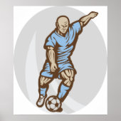  Voetballer Illustratie Retro Football Poster (Voorkant)