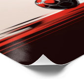 Voetballer in rode actie perfect poster (Hoek)