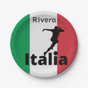 Voetballer, Italië aanpasbaar Papieren Bordje
