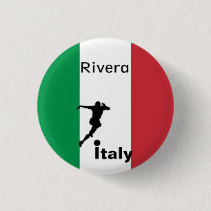 Voetballer, Italië aanpasbaar Ronde Button 3,2 Cm